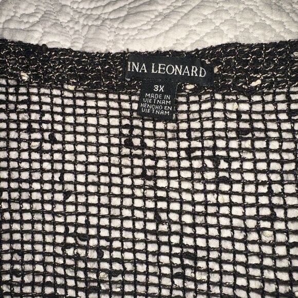 Nina Leonard Coconut Button Novelty Knit Bolero Black - Picture 4 of 5